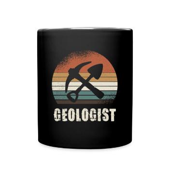 Rétro géologue marteau et pelle conception - Mug uni - noir - Devant