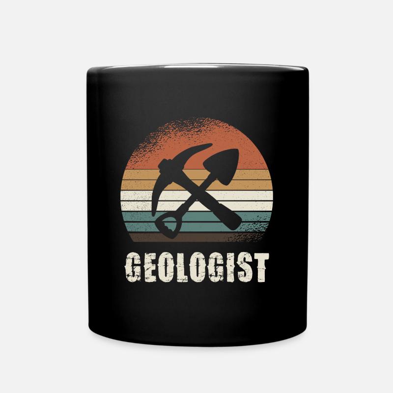 Rétro géologue marteau et pelle conception - Mug uni - noir