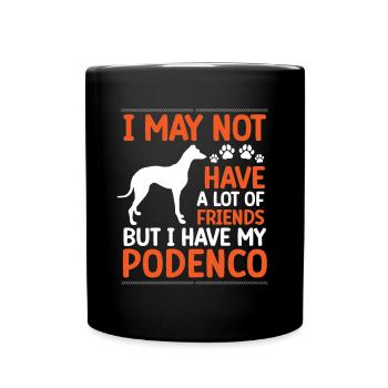 Podenco is my friend greyhound Podenco - Full Colour Mug - black - Front