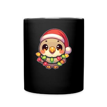 Weihnachten Lichterkette Unzertrennliche - Tasse einfarbig - Schwarz - Vorne