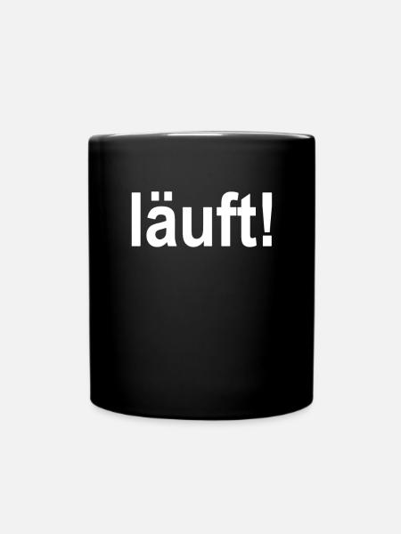 Läuft! Textdesign Kontrast - Tasse einfarbig - Schwarz