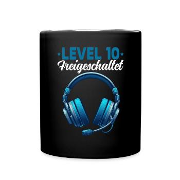 Niveau 10 Débloqué Gaming Birthday PC - Mug uni - noir - Devant