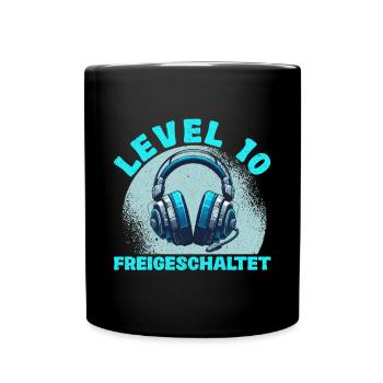 Niveau 10 Débloqué Gaming Birthday PC - Mug uni - noir - Devant