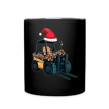 Gabelstaplerfahrer Gabelstaplerfahrer Weihnachtsmü - Tasse einfarbig - Schwarz - Vorne