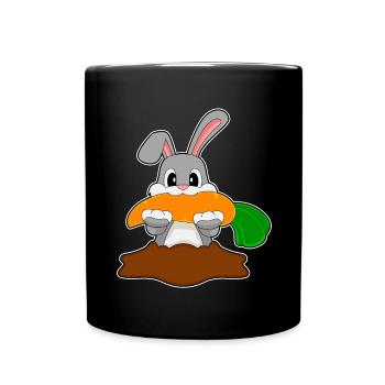 Rabbit Carrot - Full Colour Mug - black - Front