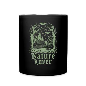 Dunkler Cottagecore Nature Lover - Tasse einfarbig - Schwarz - Vorne