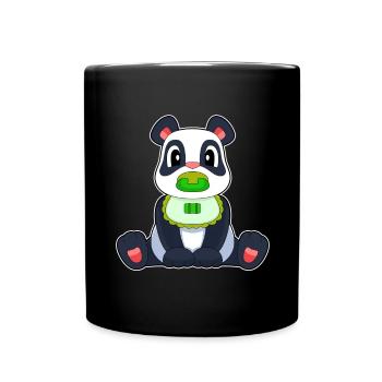 Tétine pour bébé Panda - Mug uni - noir - Devant