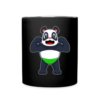 Panda Bodybuilder Bodybuilding Sport - Tasse einfarbig - Schwarz - Vorne