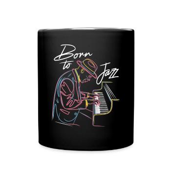 Né pour les moments de jazz au piano - Mug uni - noir - Devant