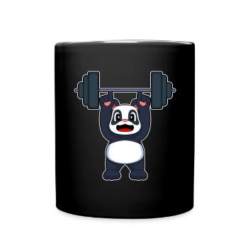 Panda Bodybuilder Langhantel Bodybuilding - Tasse einfarbig - Schwarz - Vorne