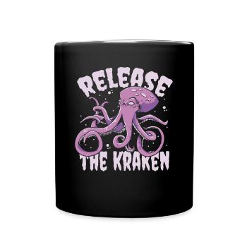 Release The Kraken Cephalopoda Octopodes Octopoda - Full Colour Mug - black - Front