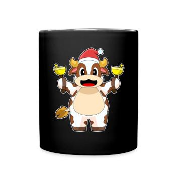 Kuh Weihnachten Weihnachtsglocken - Tasse einfarbig - Schwarz - Vorne