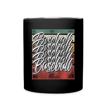 Baseball - Tasse einfarbig - Schwarz - Vorne
