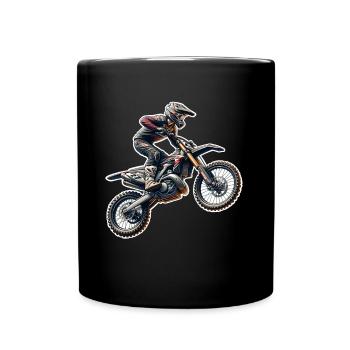 Motocross - Tasse einfarbig - Schwarz - Vorne