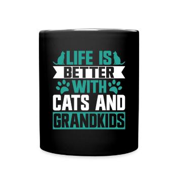 Cadeaux de grand-mère chat - Mug uni - noir - Devant