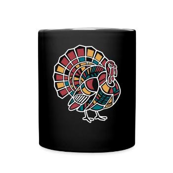 Géométrique Animaux de la Ferme Graphique Turquie - Mug uni - noir - Devant