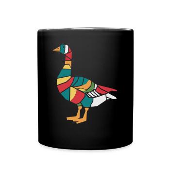 Coloré géométrique animal de la ferme graphique oie - Mug uni - noir - Devant