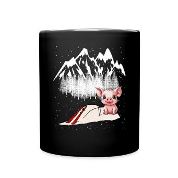 Piste de ski Porcelet Semer Sports d’hiver Skieurs Suisse - Mug uni - noir - Devant