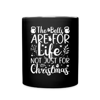 Gym Junkies Bells Not Just For X-Mas Calisthenics - Full Colour Mug - black - Front