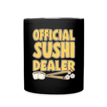 Amateur de cuisine japonaise Revendeur officiel de sushis - Mug uni - noir - Devant