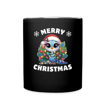 Chapeau de Noël Fées de Noël Paon - Mug uni - noir - Devant