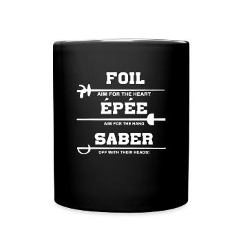 Fencing Sword Sabre Epee Fencing Gift - Full Colour Mug - black - Front