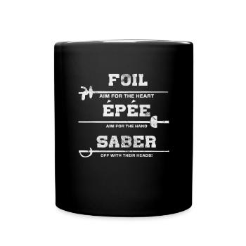 Fechten - Tasse einfarbig - Schwarz - Vorne