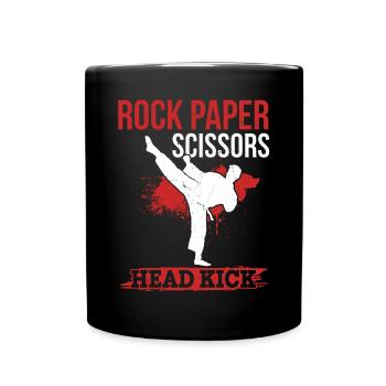 Rock Paper Scissors Head kick - Funny Muay Thai - Tasse einfarbig - Schwarz - Vorne