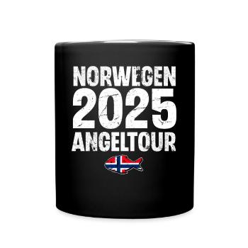 Norwegen Angeltour 2025 - Tasse einfarbig - Schwarz - Vorne