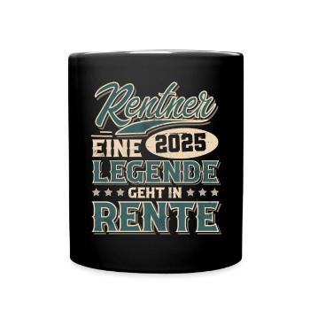 Rentner 2025 - Tasse einfarbig - Schwarz - Vorne