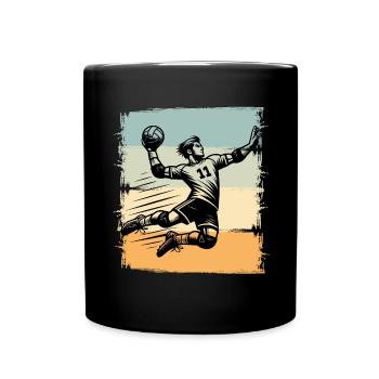 Handball Handballer - Tasse einfarbig - Schwarz - Vorne