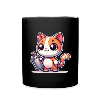Cat Graffiti - Full Colour Mug - black - Front