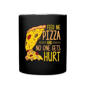 Drôle de dicton de pizza - Mug uni - noir - Devant