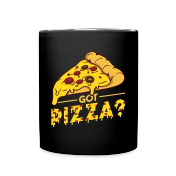 Drôle de dicton de pizza - Mug uni - noir - Devant