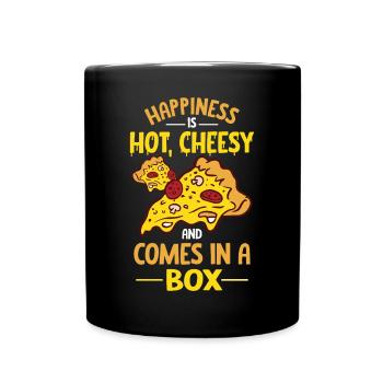 Drôle de dicton de pizza - Mug uni - noir - Devant