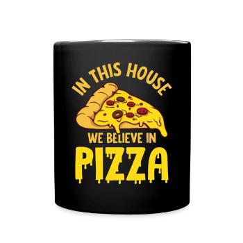 Drôle de dicton de pizza - Mug uni - noir - Devant