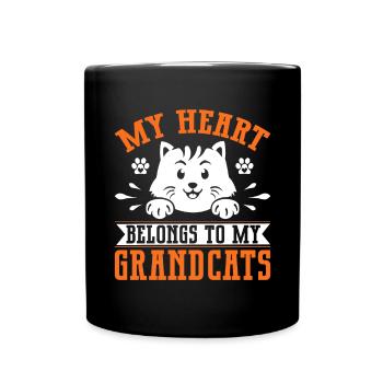Cat Grandma Gifts - Tasse einfarbig - Schwarz - Vorne