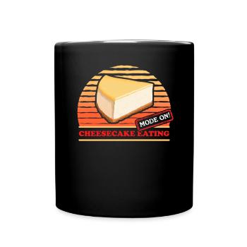 Käsekuchen Cheesecake Quarkkuchen Geschenk - Tasse einfarbig - Schwarz - Vorne