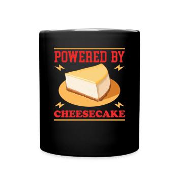Käsekuchen Quarkkuchen Geschenk - Tasse einfarbig - Schwarz - Vorne
