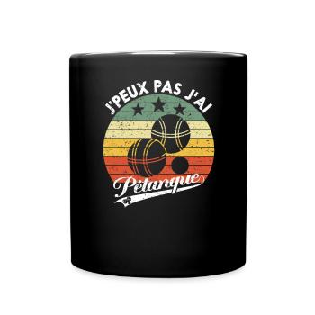 Gift Humor Pétanque Jeu de boules - Full Colour Mug - black - Front