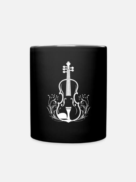 Geige Skizze - Tasse einfarbig - Schwarz