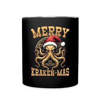 Merry Kraken-Mas Steampunk-weihnachten - Tasse einfarbig - Schwarz - Vorne