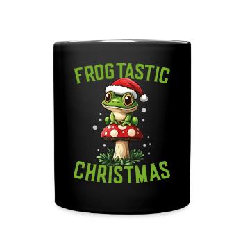 Joyeux Noël, grenouille sur - Mug uni - noir - Devant
