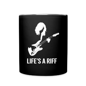 Guitar Player - Life's a Riff Artwork - Full Colour Mug - black - Front