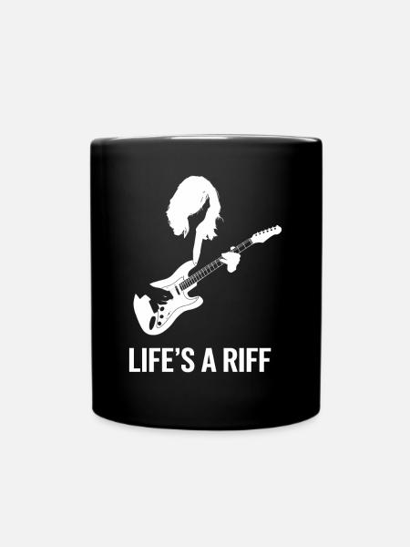 Guitar Player - Life's a Riff Artwork - Full Colour Mug - black