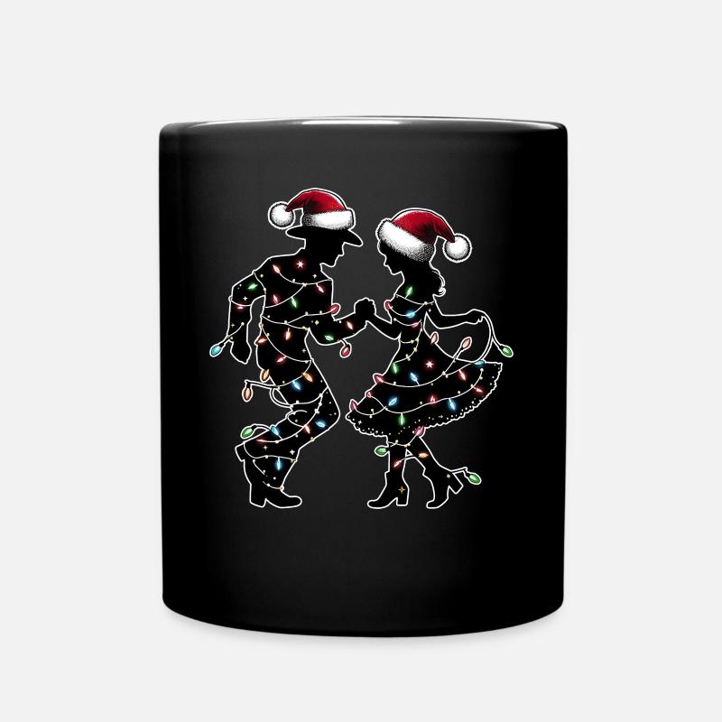 Line Dance Line Dancing Line Dancer Christmas Hat - Full Colour Mug - black