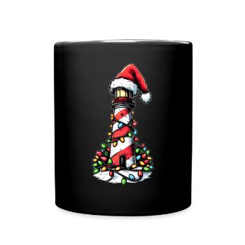 Phare Chapeau de Noël Noël - Mug uni - noir - Devant