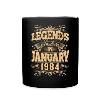 Januar 1984 Geburtstag Legende - Tasse einfarbig - Schwarz - Vorne