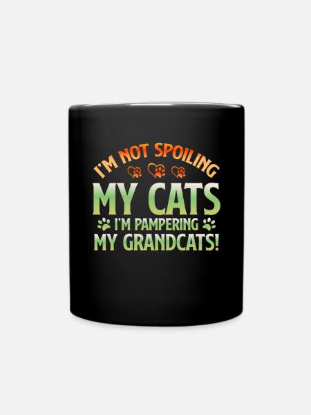 Cat Grandma Gifts - Full Colour Mug - black