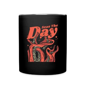 Seas The Day Cephalopoda Octopodes Octopoda Lover - Full Colour Mug - black - Front